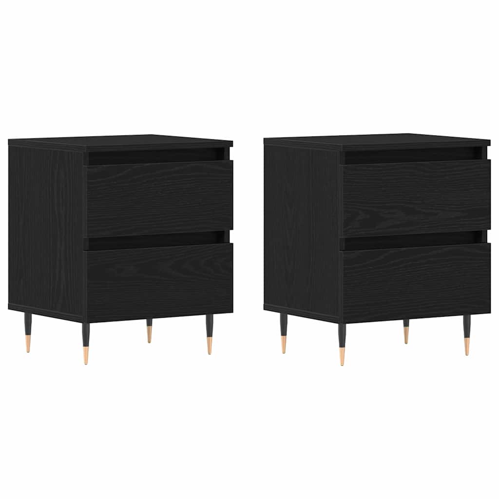 Natskab 2 pcs Sort eg 40 x 35 x 50 cm Konstrueret træ