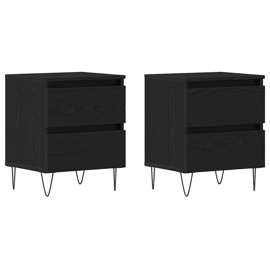 Natskab 2 pcs Sort eg 40 x 35 x 50 cm Konstrueret træ