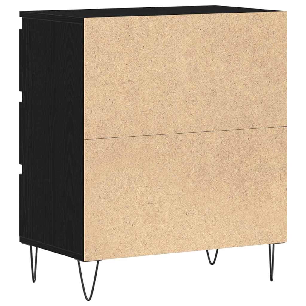 Sideboard med skuffe Sort eg 60 x 35 x 70 cm Konstrueret træ