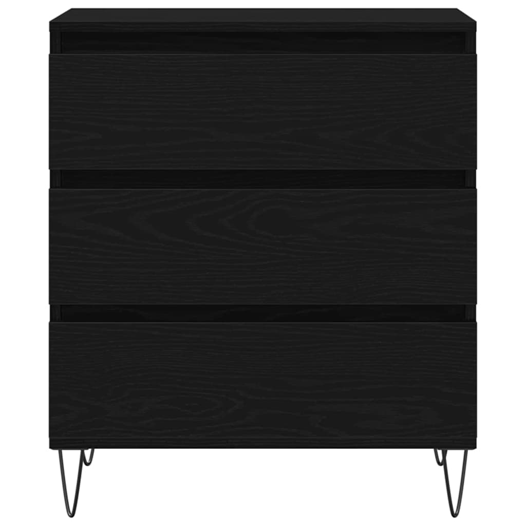 Sideboard med skuffe Sort eg 60 x 35 x 70 cm Konstrueret træ