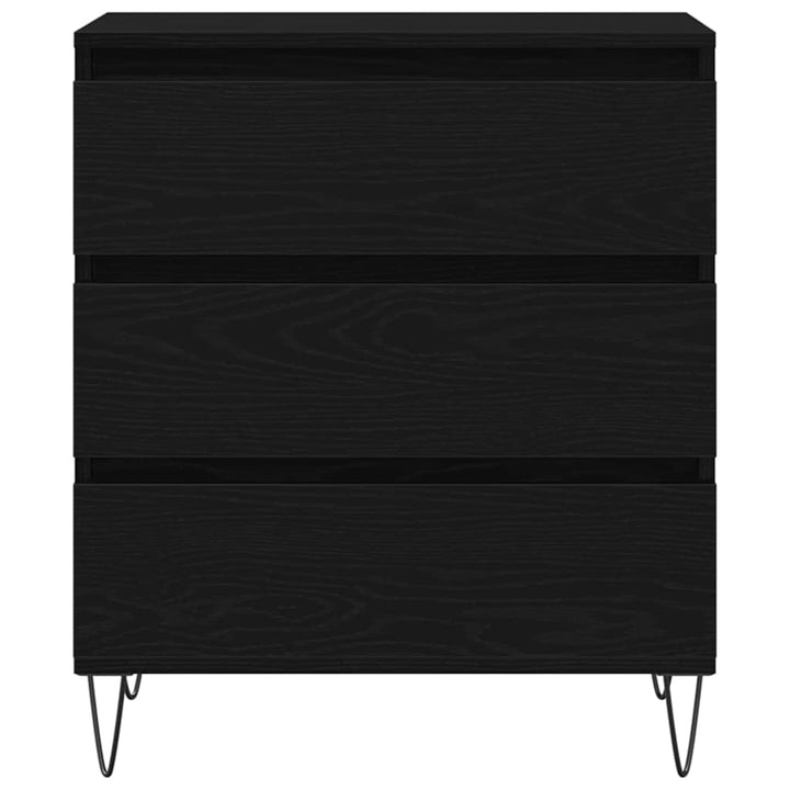 Sideboard med skuffe Sort eg 60 x 35 x 70 cm Konstrueret træ