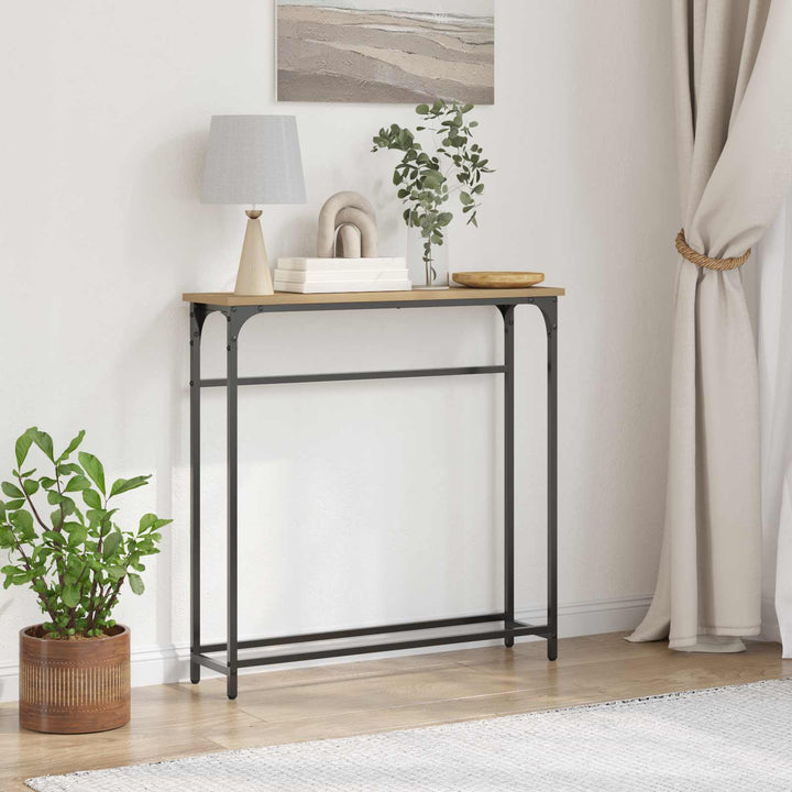 Konsolbord Artisan Egetræ 75 x 19,5 x 75 cm Konstrueret træ
