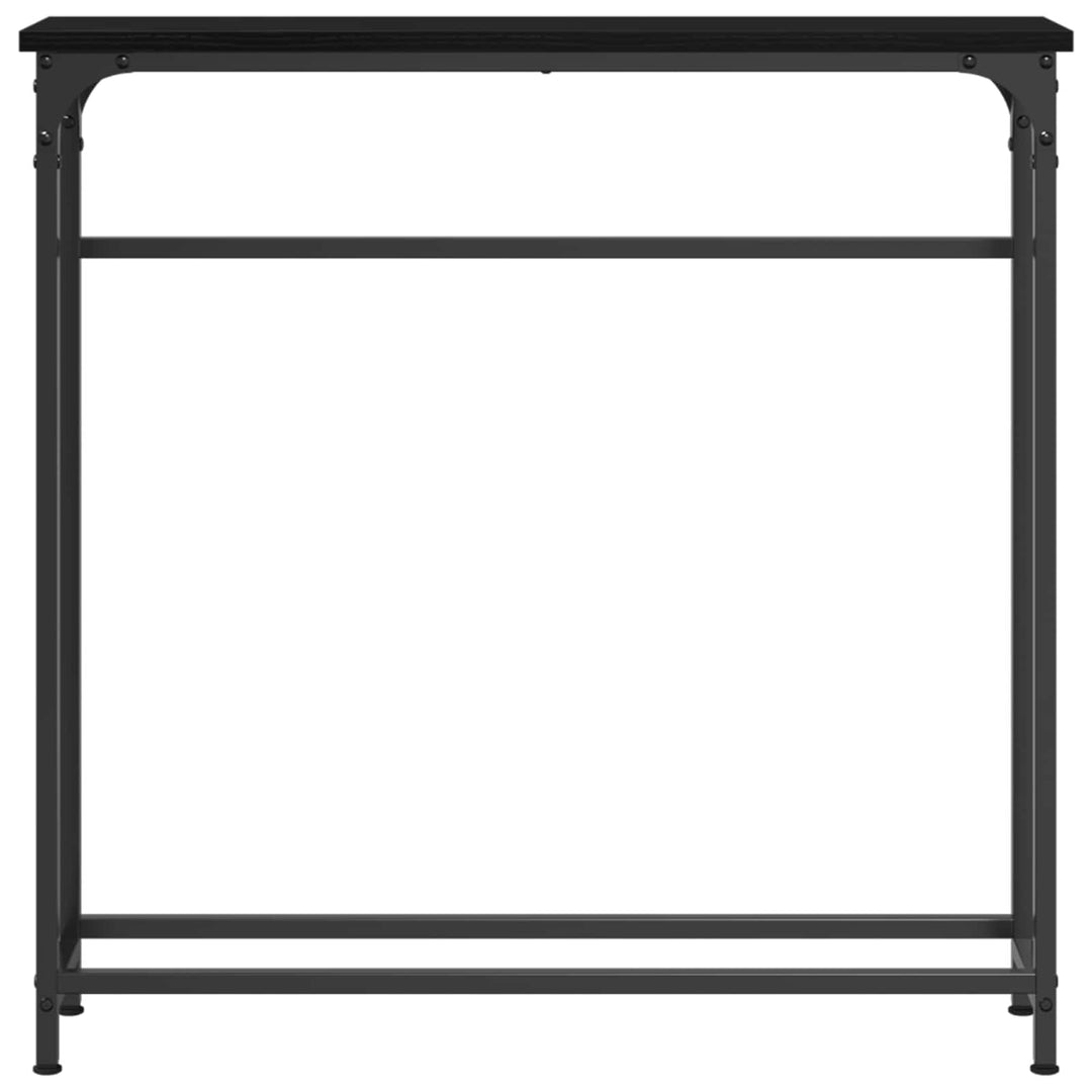Konsolbord med hylde Sort eg 75 x 19,5 x 75 cm Konstrueret træ
