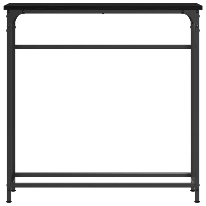 Konsolbord med hylde Sort eg 75 x 19,5 x 75 cm Konstrueret træ