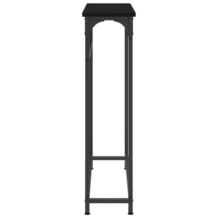 Konsolbord med hylde Sort eg 75 x 19,5 x 75 cm Konstrueret træ