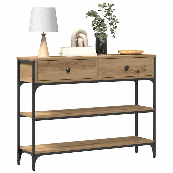 Konsolbord Artisan Egetræ 100 x 25 x 75 cm Konstrueret træ