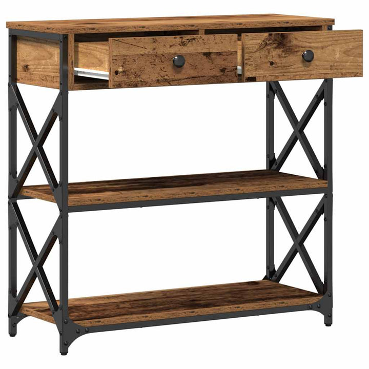 Konsol Bord Gammelt træ 75 x 28 x 75 cm Laminat træ og metal