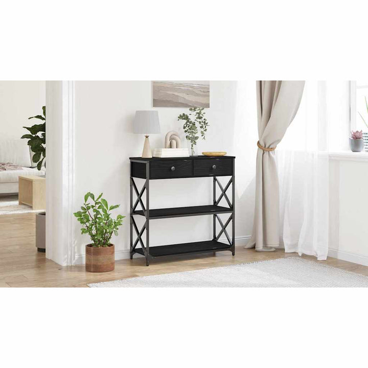 Konsol Bord Sort eg 75 x 28 x 75 cm Laminat træ og metal
