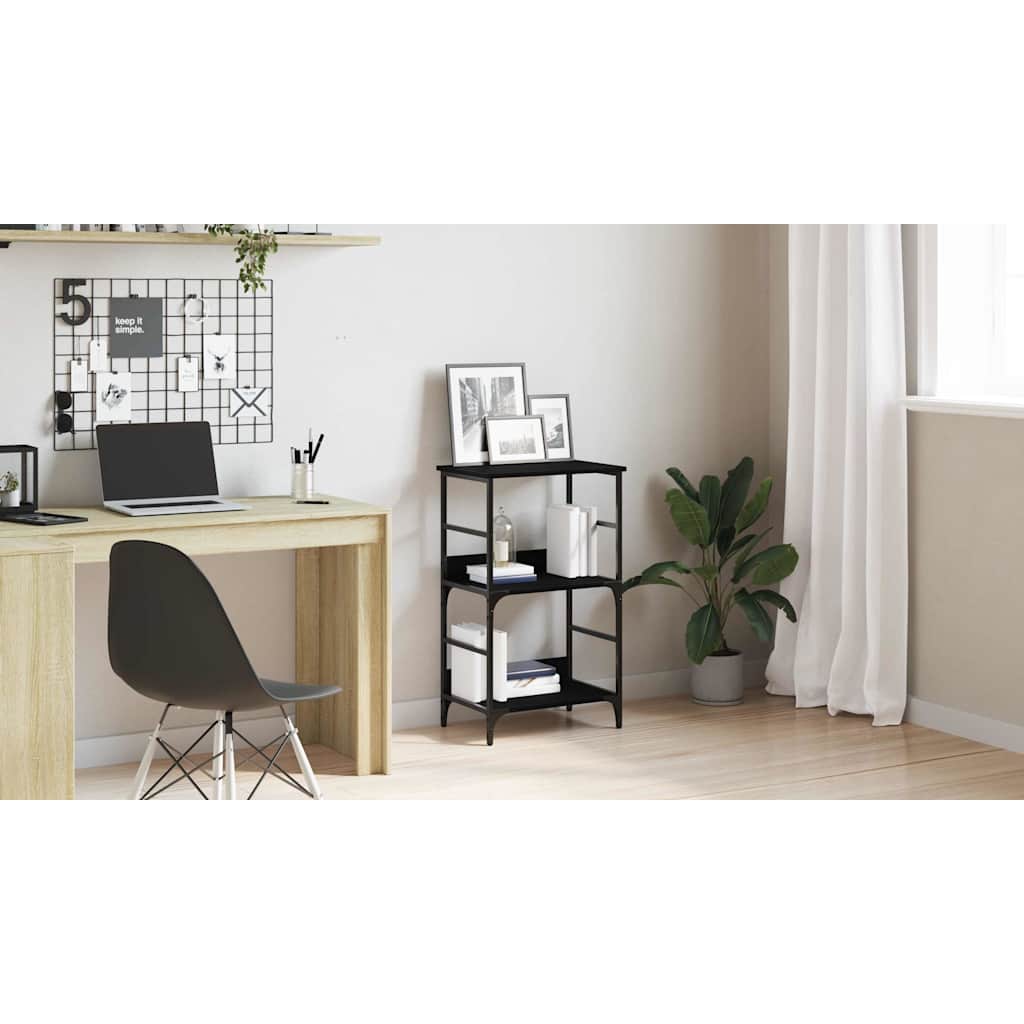 Bogreol Sort eg 50 x 33 x 82 cm Konstrueret træ