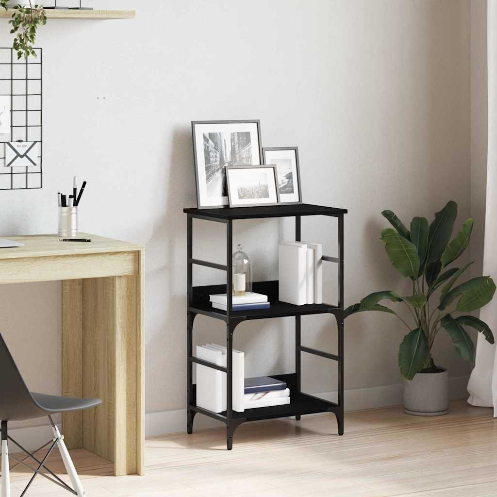 Bogreol Sort eg 50 x 33 x 82 cm Konstrueret træ