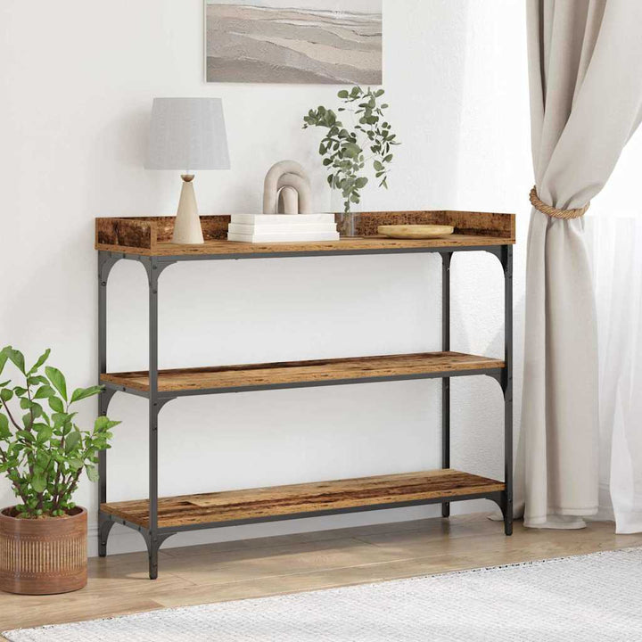 Konsolbord Gammelt træ 100 x 30 x 80 cm Laminat træ og metal
