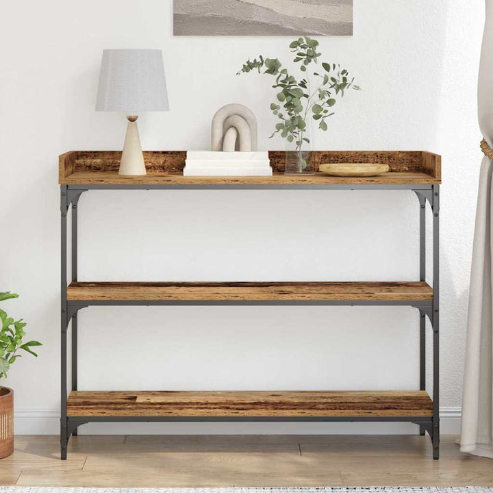 Konsolbord Gammelt træ 100 x 30 x 80 cm Laminat træ og metal