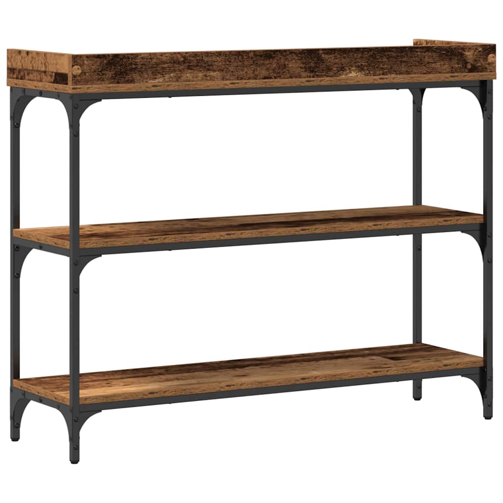 Konsolbord Gammelt træ 100 x 30 x 80 cm Laminat træ og metal