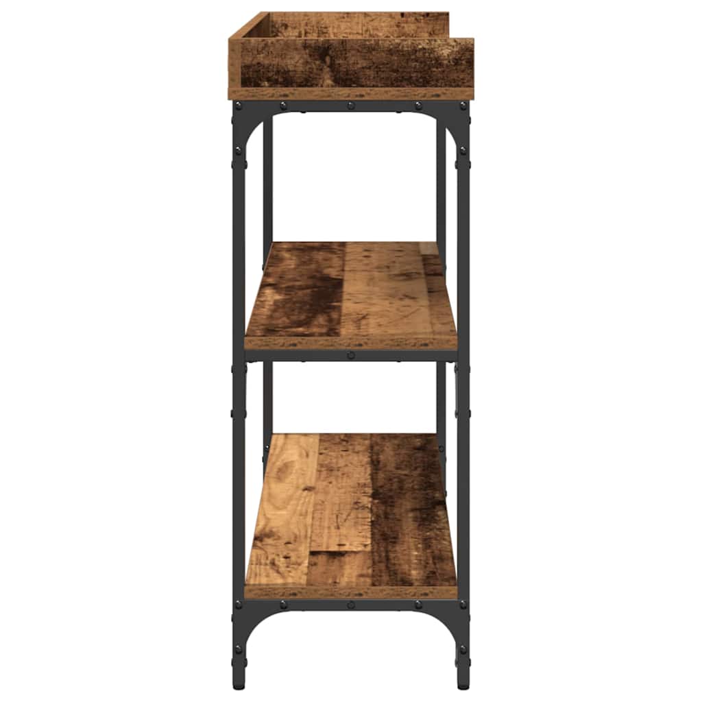 Konsolbord Gammelt træ 100 x 30 x 80 cm Laminat træ og metal