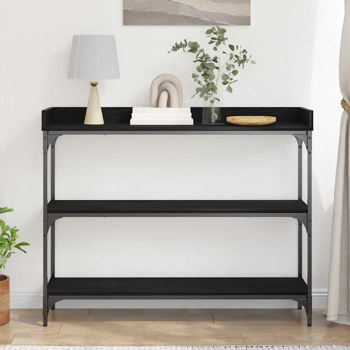 Konsolbord Sort eg 100 x 30 x 80 cm Laminat træ og metal