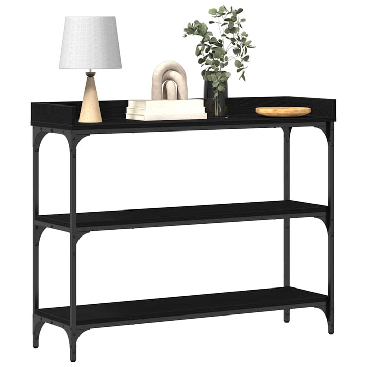Konsolbord Sort eg 100 x 30 x 80 cm Laminat træ og metal