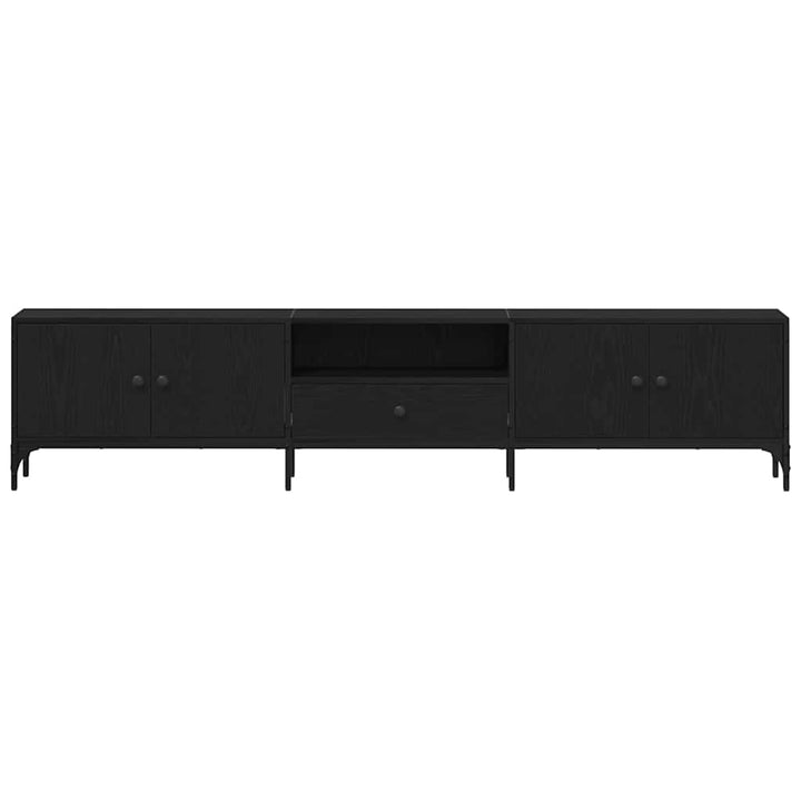 TV-skab med skuffe Sort eg 200 x 25 x 44 cm Konstrueret træ