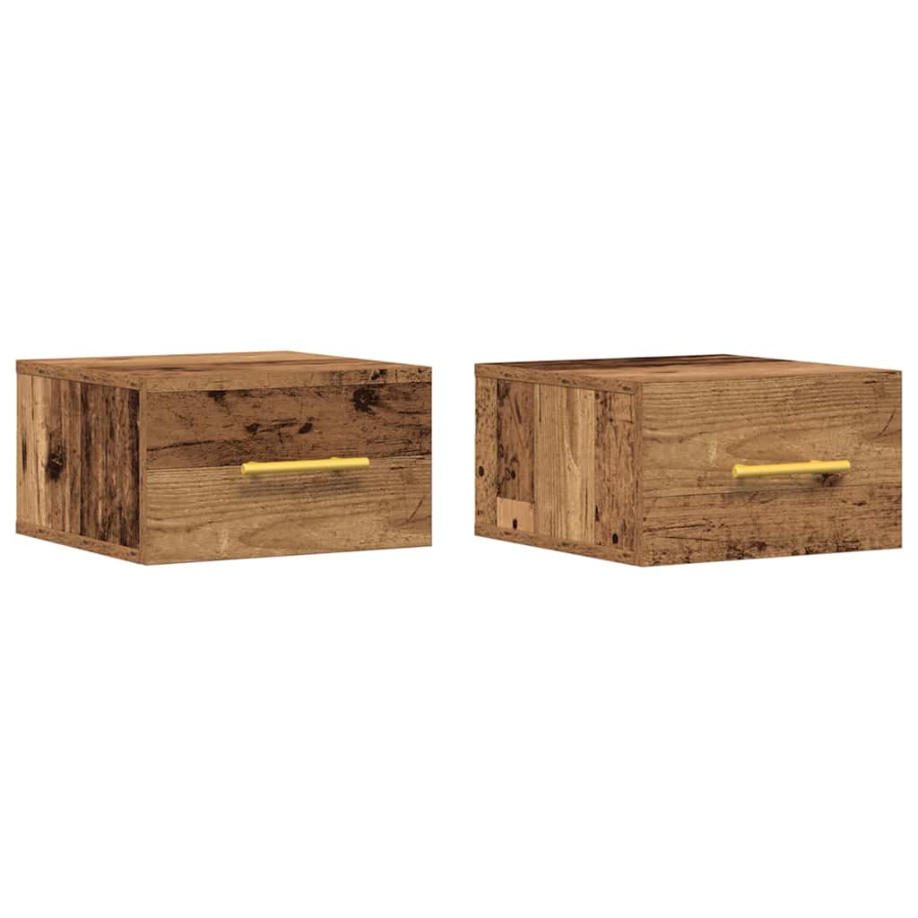 Natskab 2 pcs Gammelt træ 35 x 35 x 20 cm Konstrueret træ