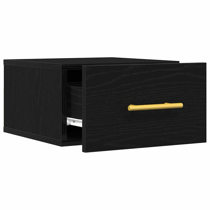 Natskab 2 pcs Sort eg 35 x 35 x 20 cm Konstrueret træ