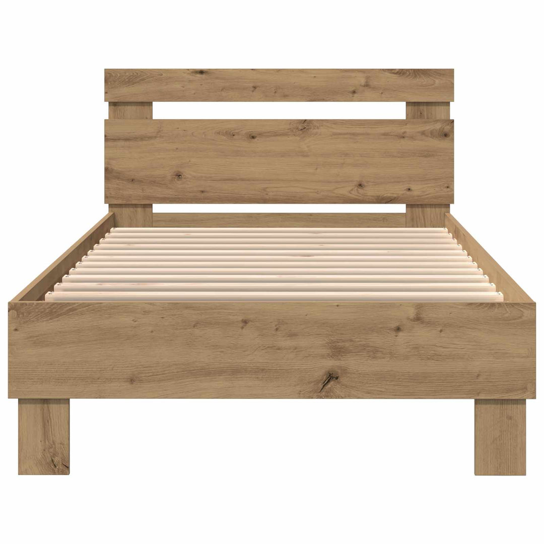 Sengestel med LED Artisan Egetræ 90 x 190 cm Konstrueret træ