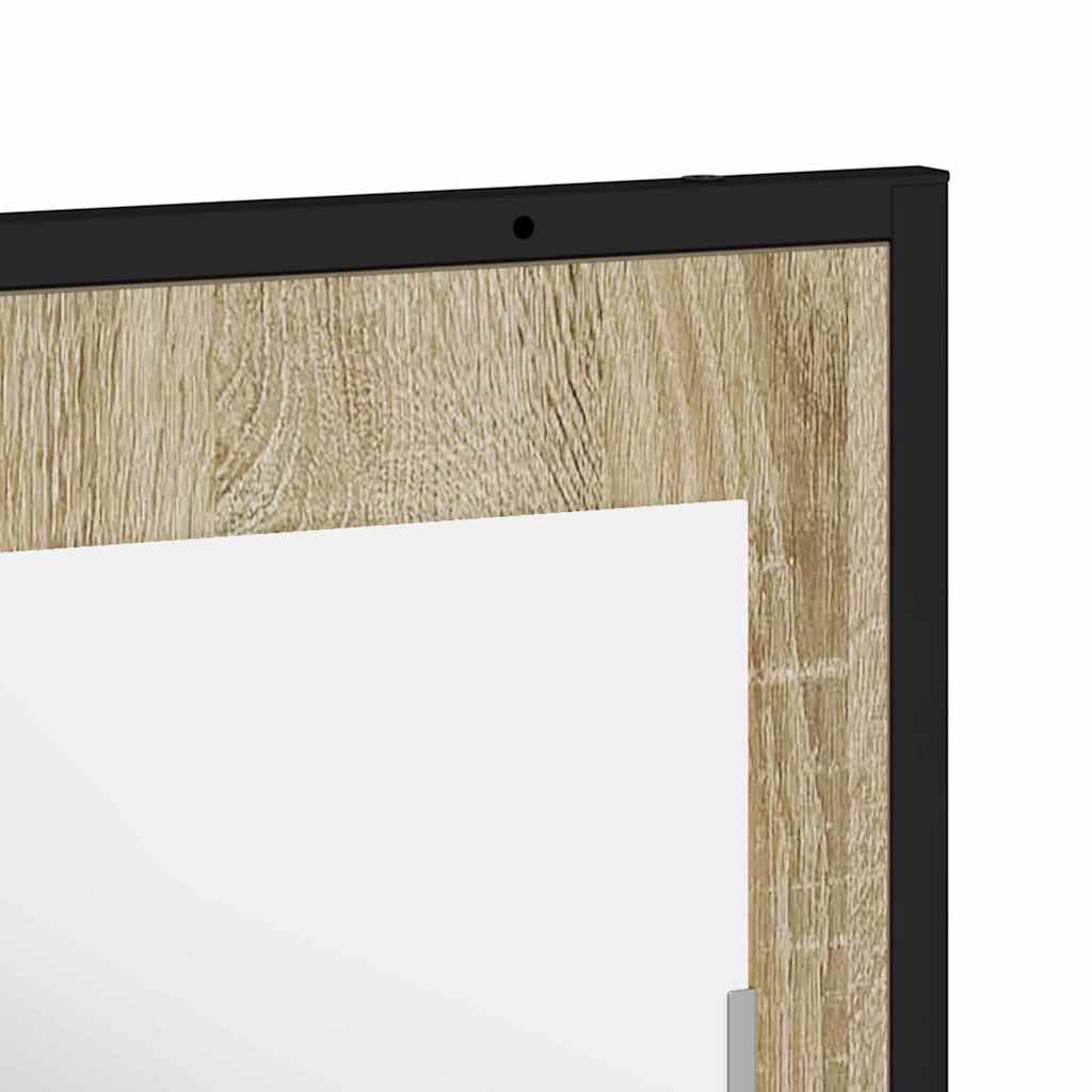 Badeværelsesspejl Sort 50 x 12 x 60 cm Glas og Ingeniørtræ