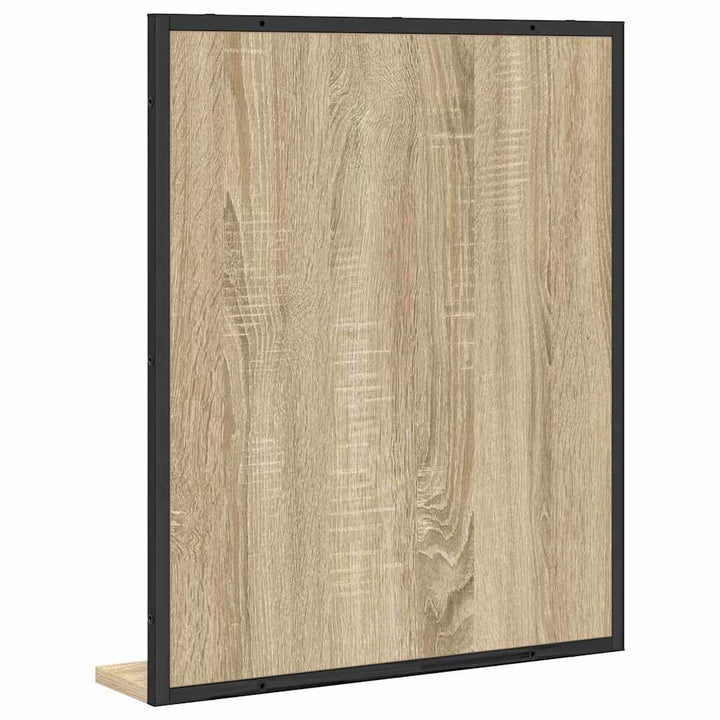Badeværelsesspejl Sort 50 x 12 x 60 cm Glas og Ingeniørtræ