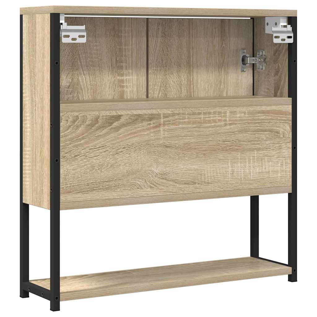 Badeværelsesspejl Beige 60 x 16 x 60 cm Glas og Ingeniørtræ