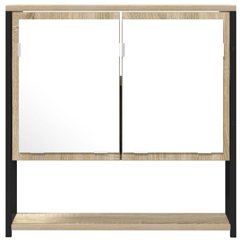 Badeværelsesspejl Beige 60 x 16 x 60 cm Glas og Ingeniørtræ