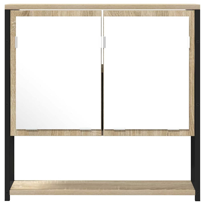 Badeværelsesspejl Beige 60 x 16 x 60 cm Glas og Ingeniørtræ