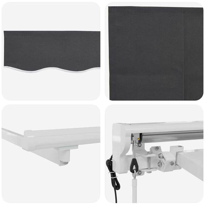 Markiseramme Antracit 250 x 200 cm Polyester med PU belægning