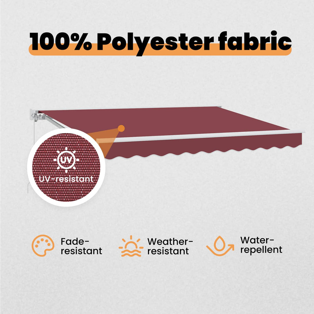 Markiseramme Bordeaux 250 x 200 cm Polyester med PU belægning