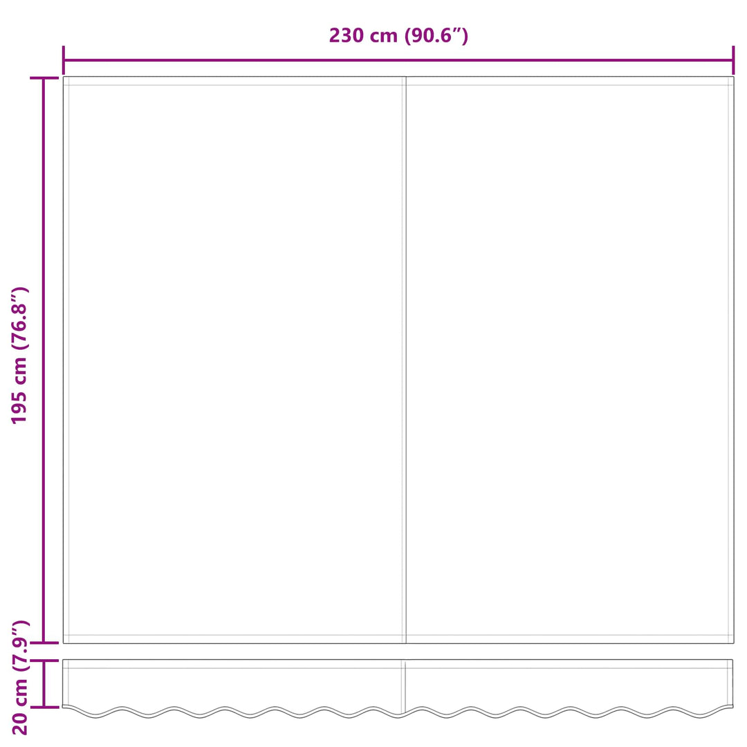 Utrækkelig Markise Bordeaux 250 x 200 cm Stof