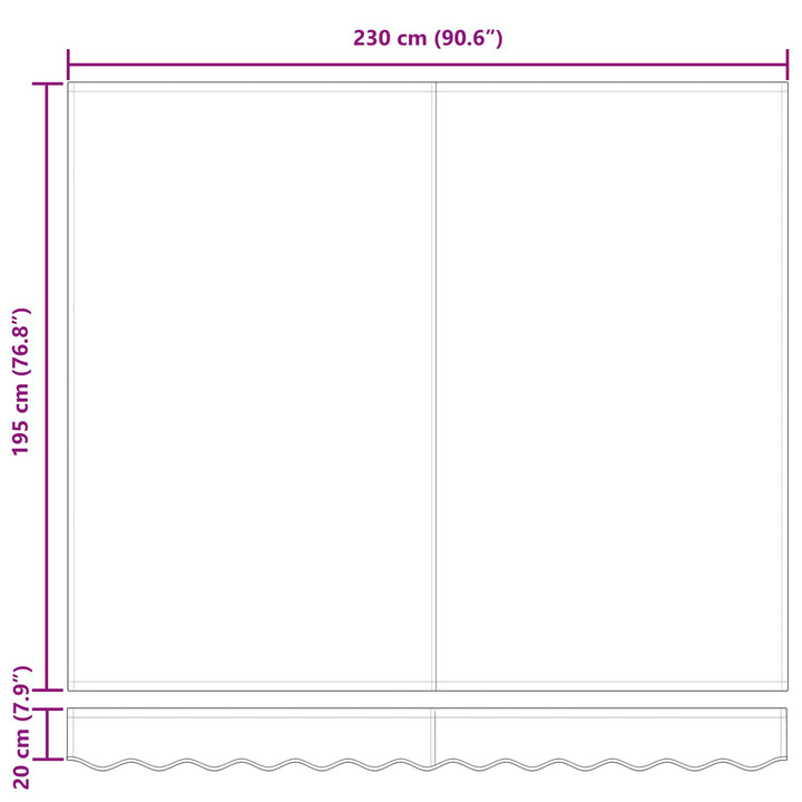 Utrækkelig Markise Bordeaux 250 x 200 cm Stof