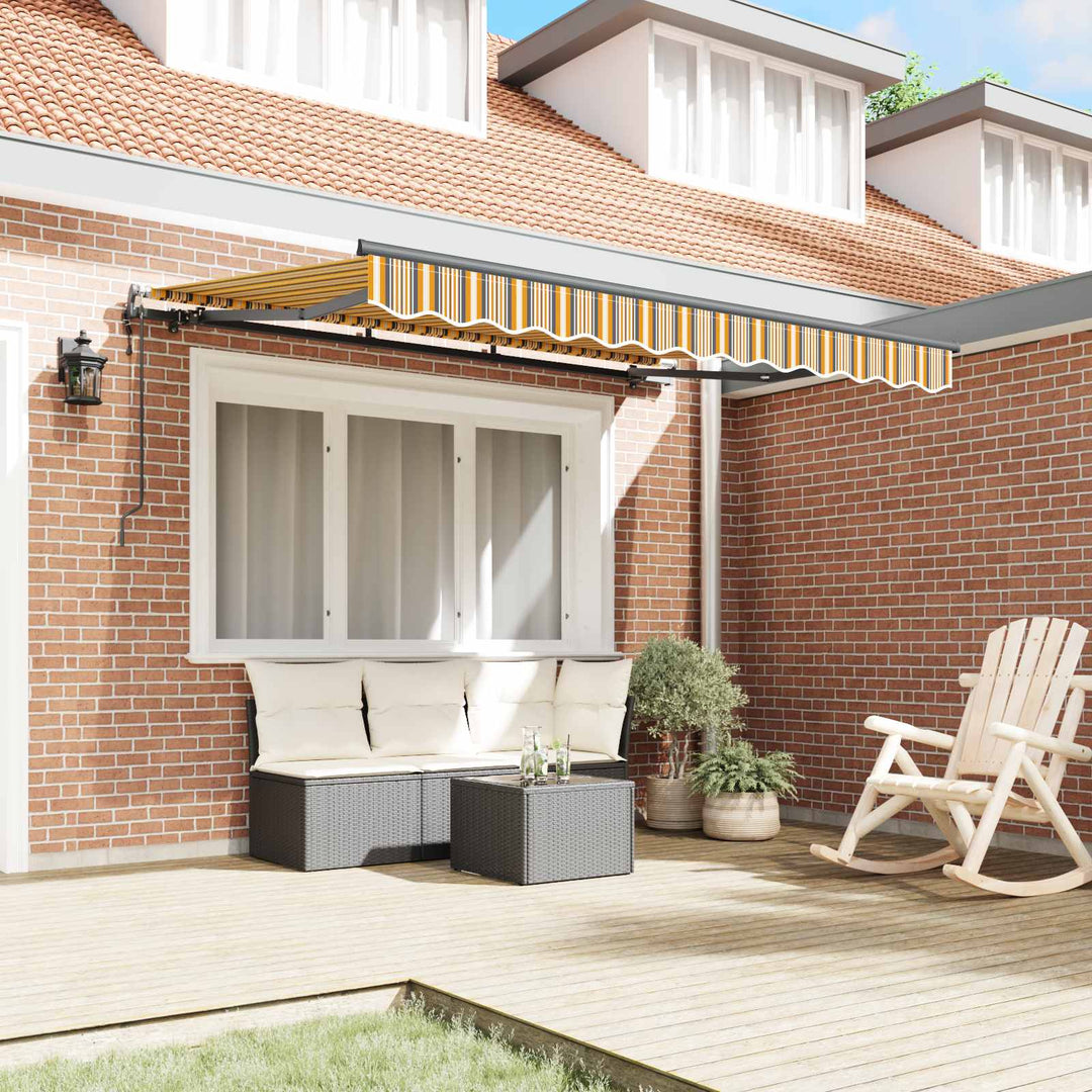 Utrækkelig Markise Gul og Grå 250 x 200 cm Stof