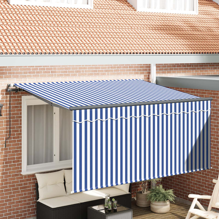 Udtrækkelig markise Blå og Hvid 300 x 200 cm
