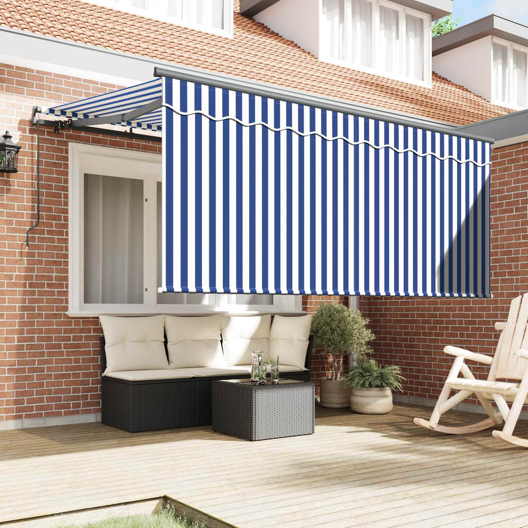 Udtrækkelig markise Blå og Hvid 300 x 200 cm