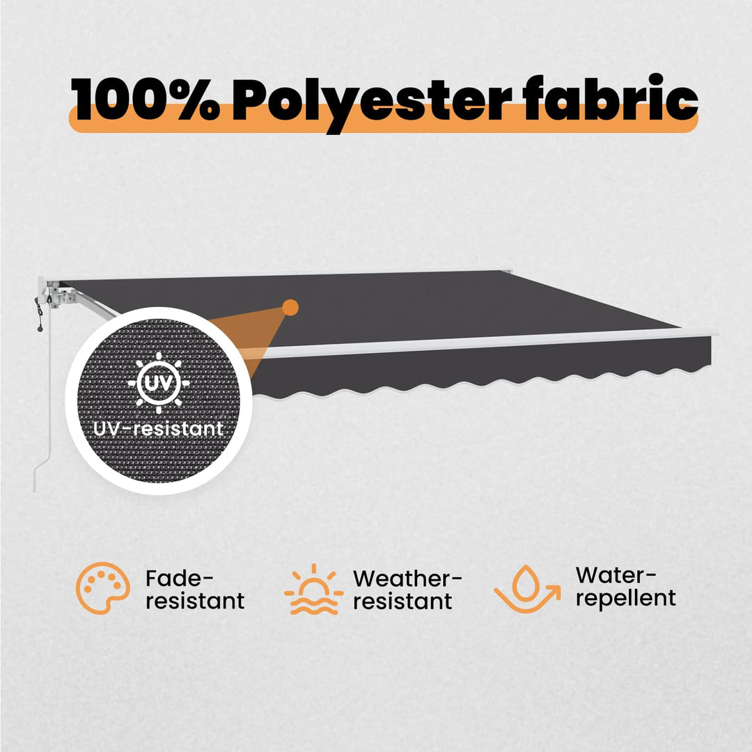 Markiseramme Antracit 300 x 200 cm Polyester med PU belægning