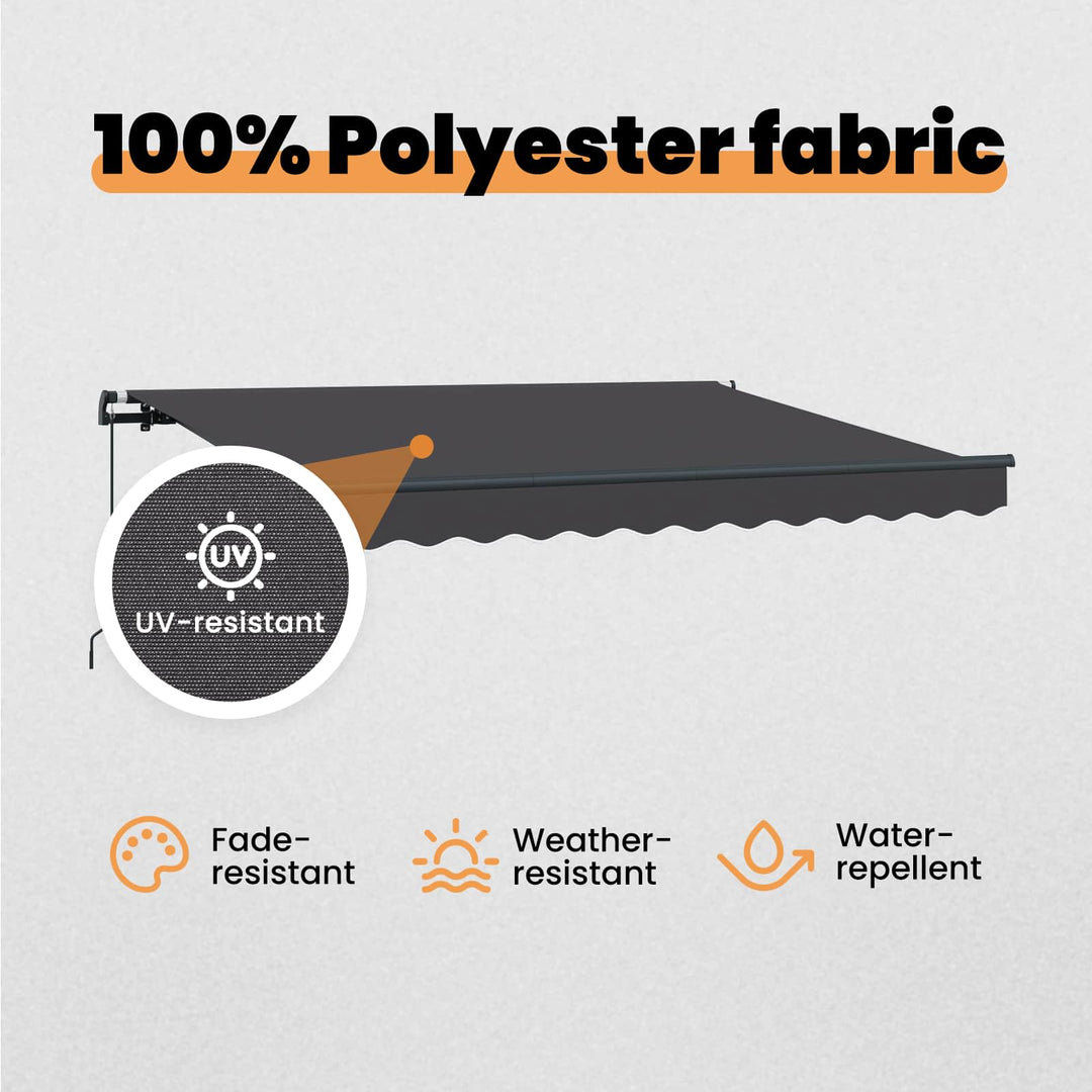 Utrækkelig Markise Antracit 300 x 200 cm Stof