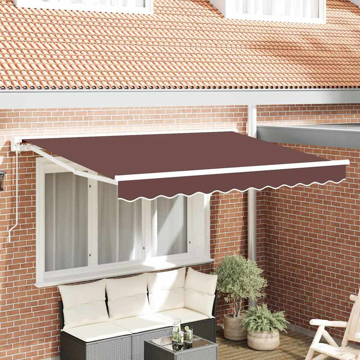 Markiseramme Brun 300 x 200 cm Polyester med PU belægning