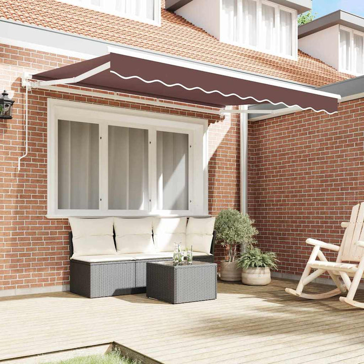 Markiseramme Brun 300 x 200 cm Polyester med PU belægning