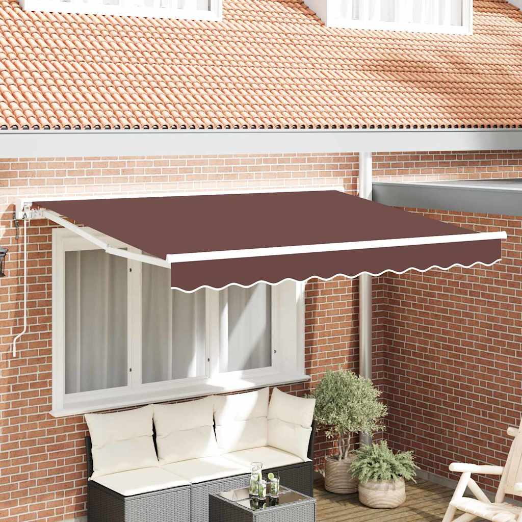 Markiseramme Brun 300 x 200 cm Polyester med PU belægning