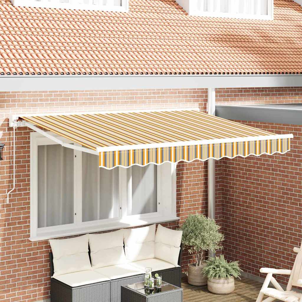 Markiseramme Gul og Grå 300 x 200 cm Polyester med PU belægning