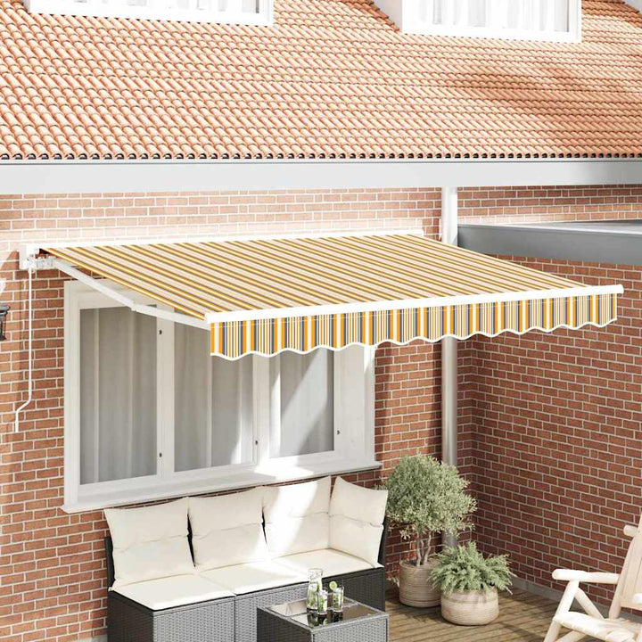 Markiseramme Gul og Grå 300 x 200 cm Polyester med PU belægning