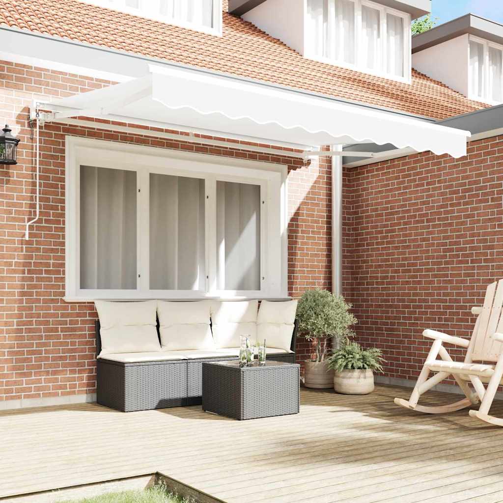 Markiseramme Hvid 300 x 200 cm Polyester med PU belægning