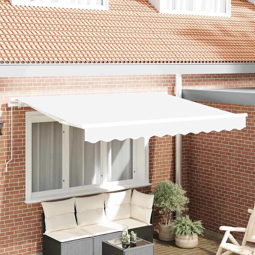 Utrækkelig Markise Hvid 300 x 200 cm Stof