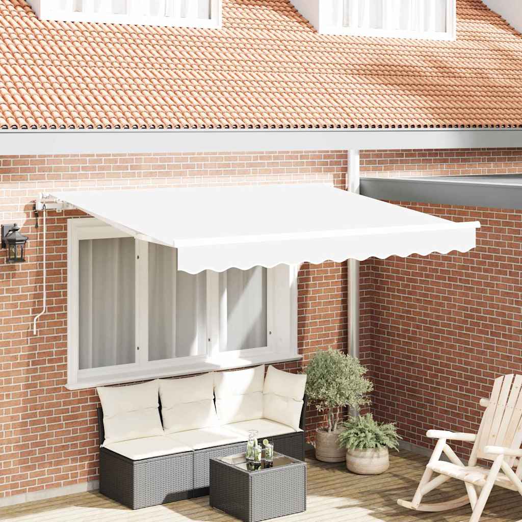 Utrækkelig Markise Hvid 300 x 200 cm Stof
