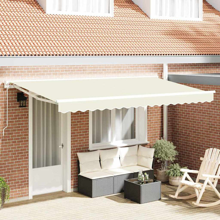 Markiseramme Creme 350 x 200 cm Polyester med PU belægning