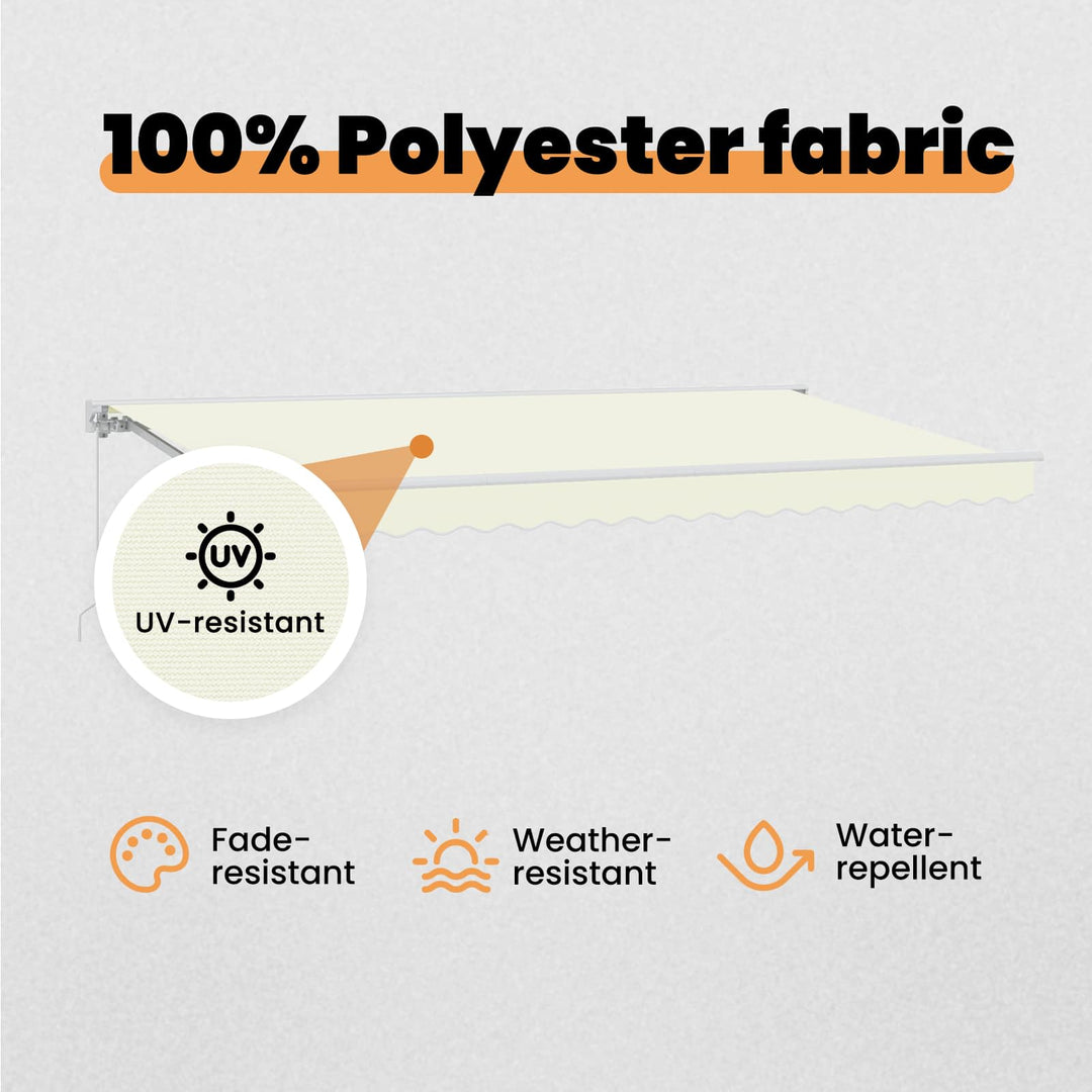 Markiseramme Creme 350 x 200 cm Polyester med PU belægning