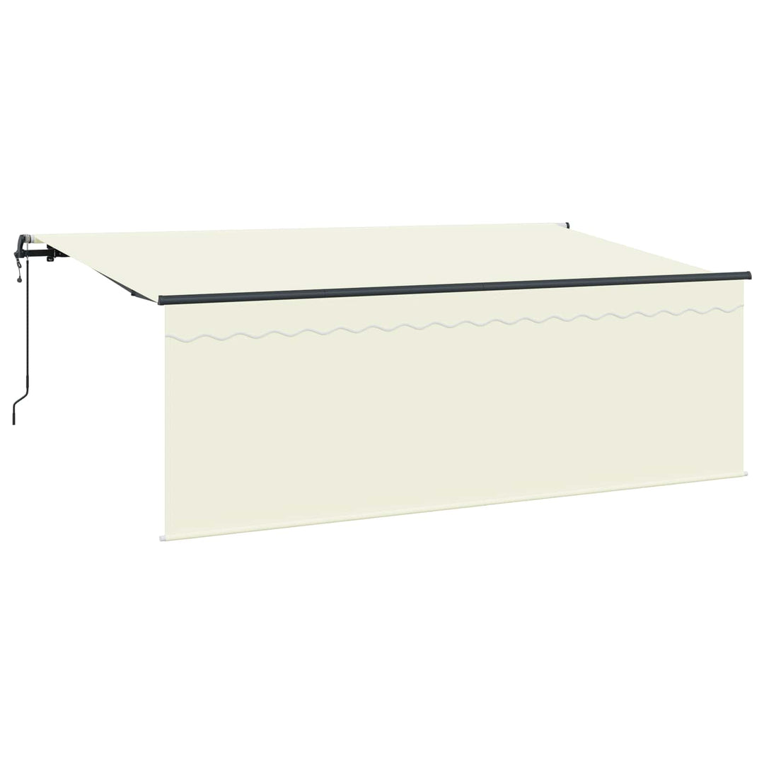 Utrækkelig Markise Creme 350 x 200 cm Polyester og Aluminium