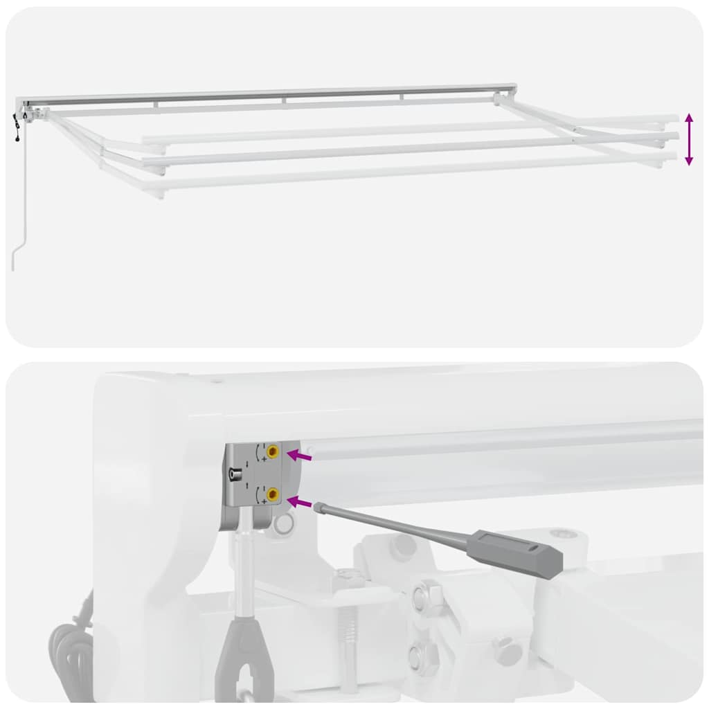 Markiseramme Gul og Hvid 350 x 200 cm